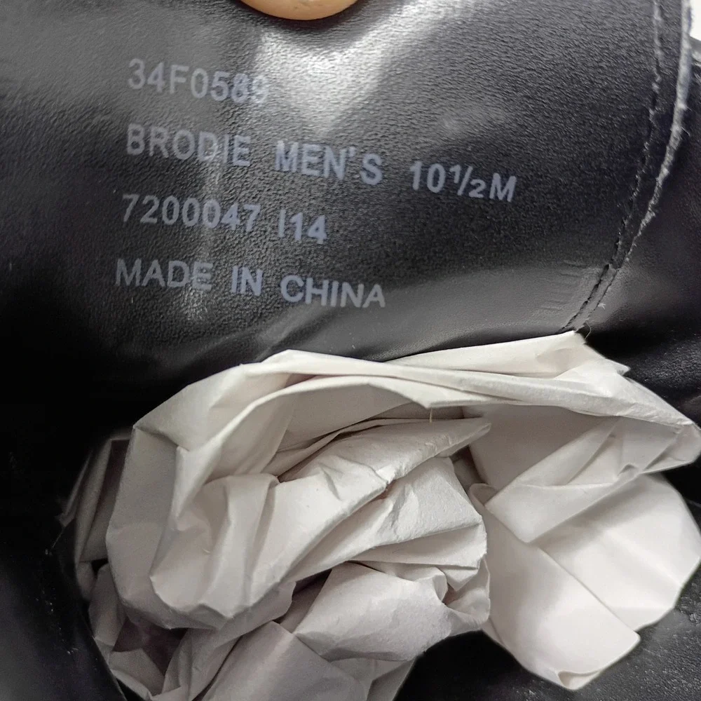 Calvin Klein Brodie Mens Black Textured Leather Oxford Dress Shoes 34F0589 10.5M